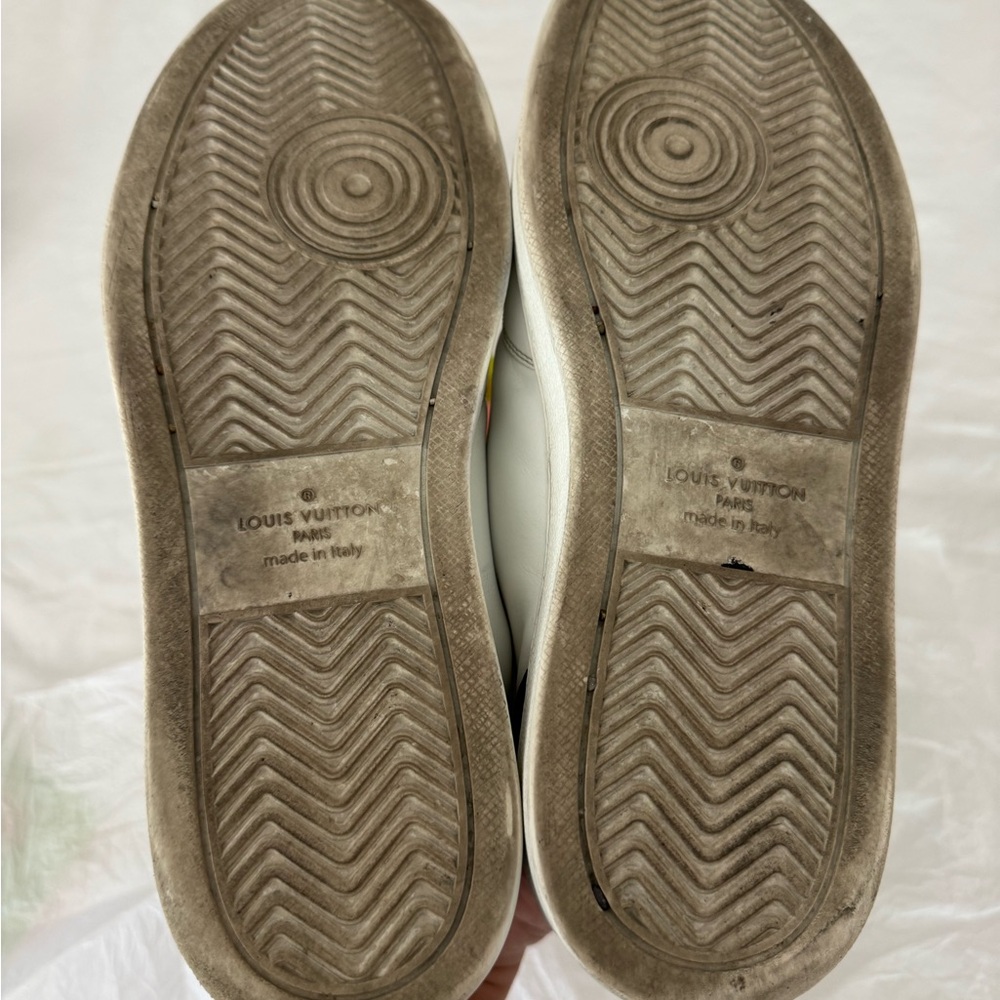 Authentic Louis Vuitton White and Brown Men's Sneakers - Picture 9 of 14